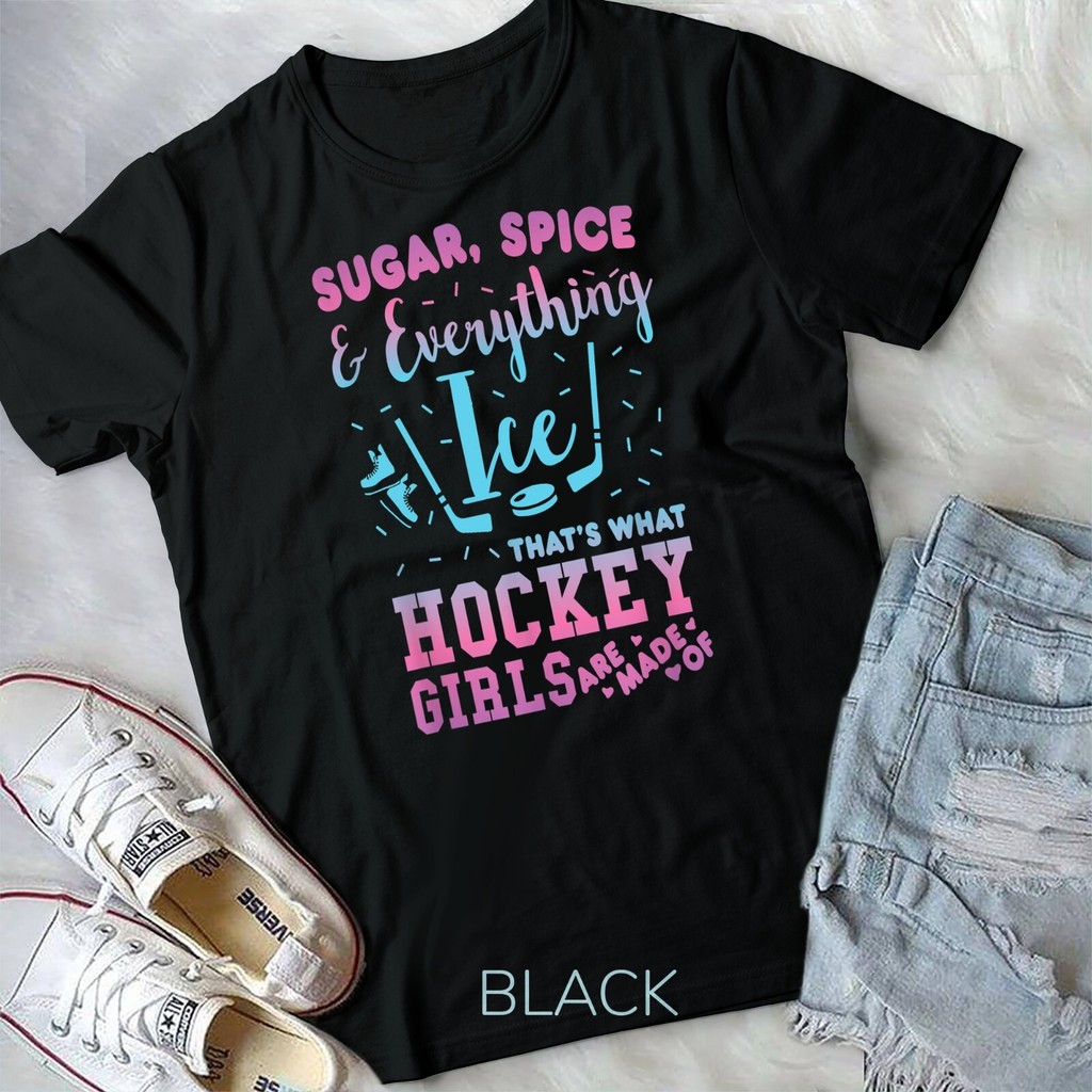 Sugar Spice And Everything Ice Hockey Player T-Shirt เสื้อยืด Unisex