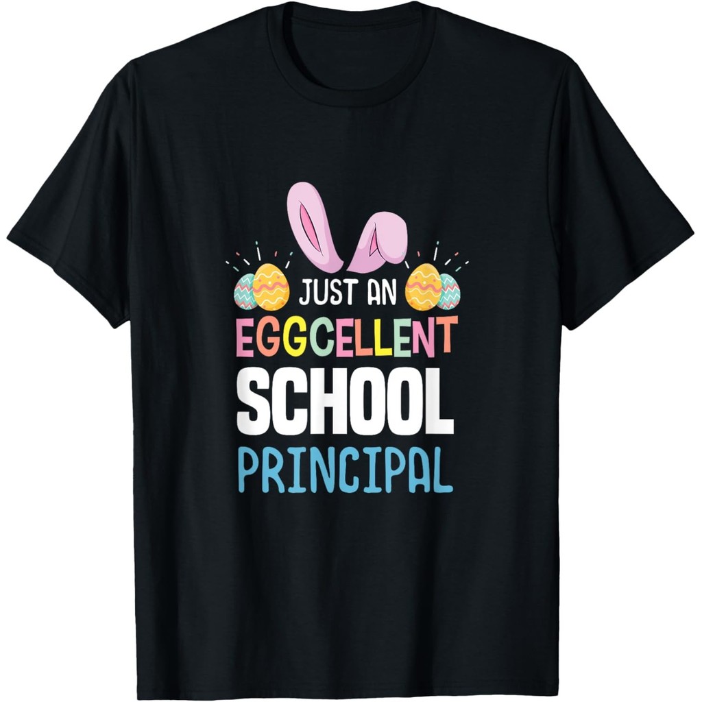 เสื้อยืด Eggcellent School Principal Easter Egg Bunny Ears
