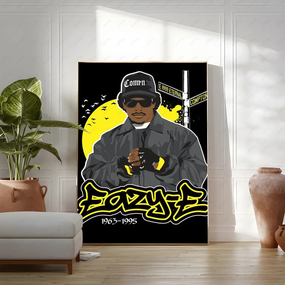 โปสเตอร์ Eazy-E - ศิลปะผนังกันน้ําหรูหราสําหรับห้องนอนและห้องนั่งเล่นตกแต่งศิลปะลม
