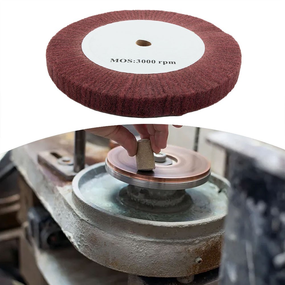 คลังสินค้าพร้อม 4~12 Nylon Fiber Flap Polishing Wheel Disc Non-Woven Abrating Buffing 320-Grit