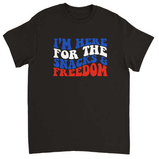 2025 4Th Of July Tee Fourth Of July Tshirt Im Here For The Snacks And Freedom