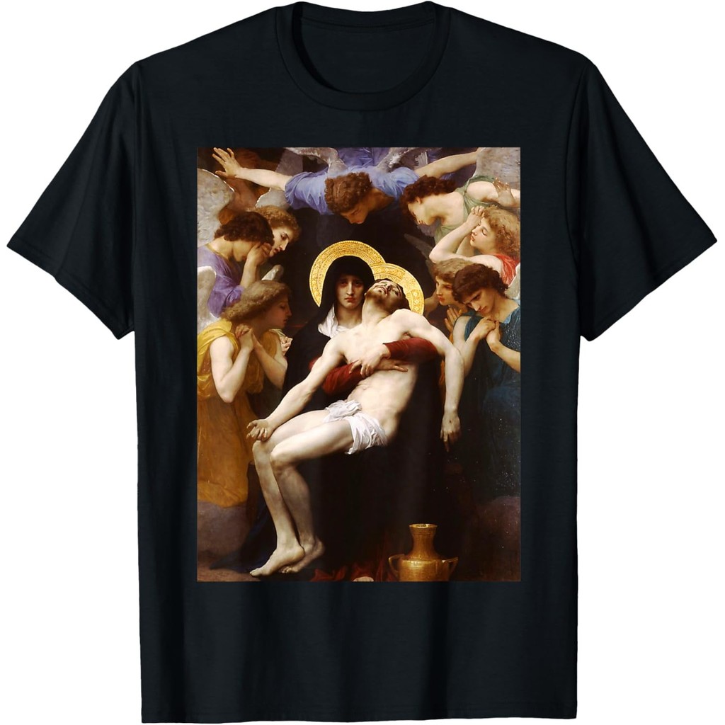 Pieta By Bouguereau X Jesus Christ Crucified X Mother Mary เสื้อยืด