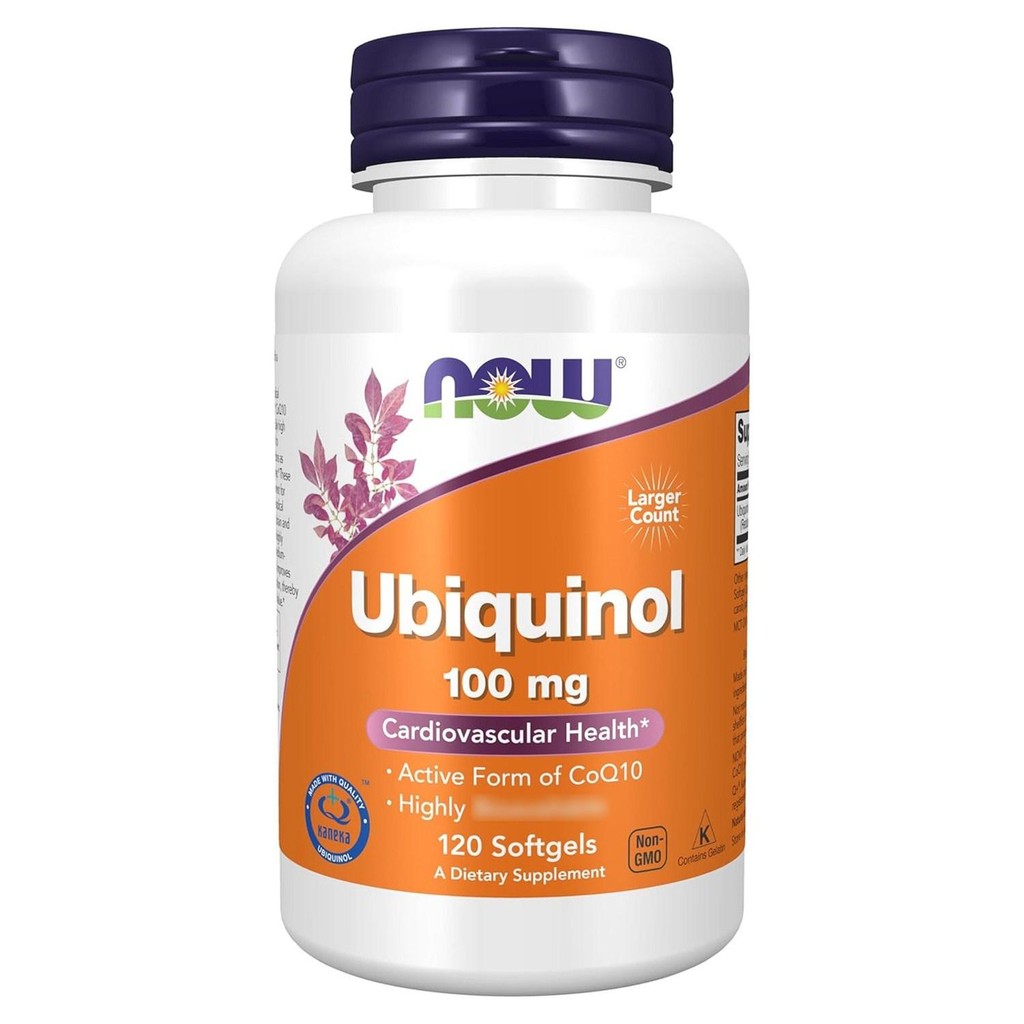 NOW Foods Ubiquinol 100มก. ซอฟท์เจล 120 นับ
