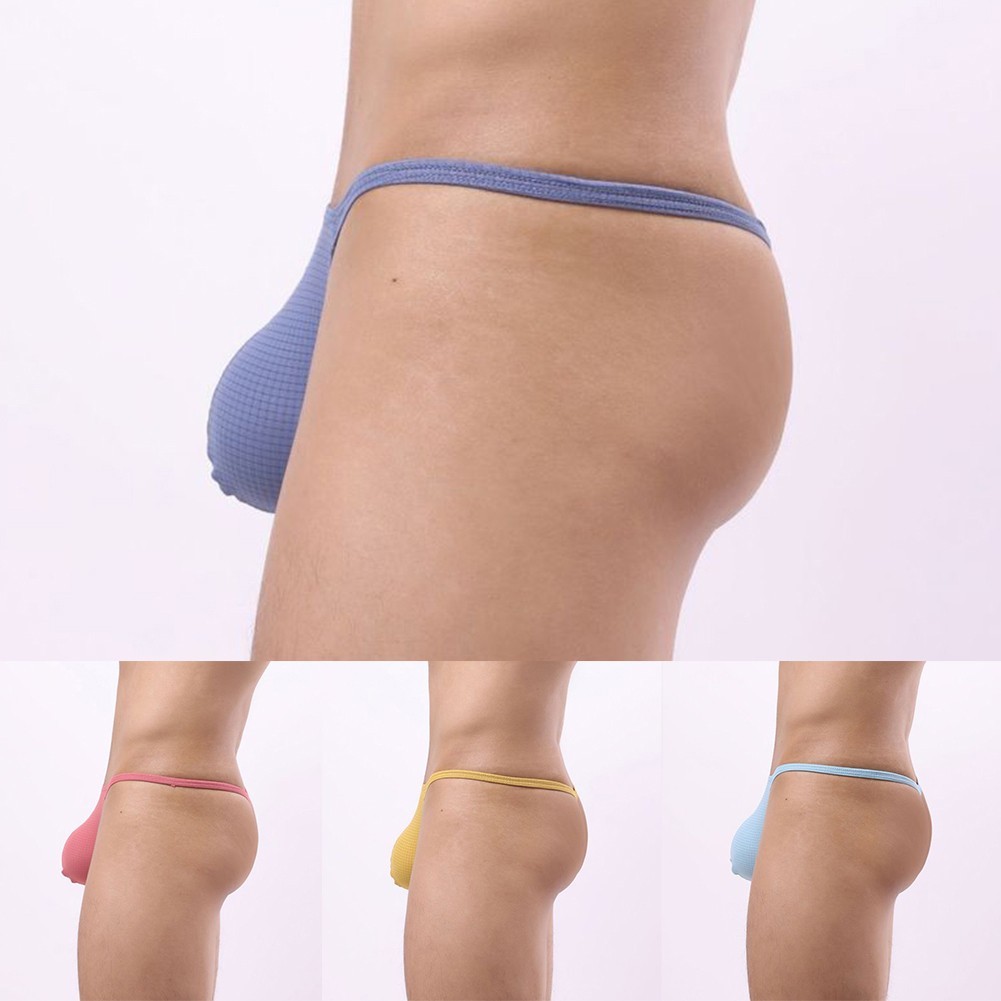 [BETL] Mens Thongs Briefs Low Waist Bulge Pouch Elastic G-string ชุดชั้นในกางเกง