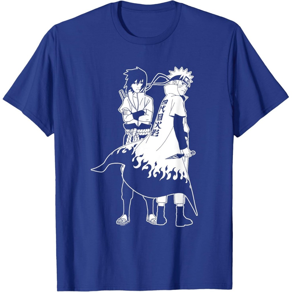 เสื้อยืด Naruto Shippuden Naruto And Sasuke Outline