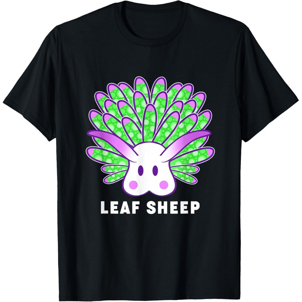 เสื้อยืดผ้าฝ้ายผู้ชาย Cute Leaf Slug Lovers Leaf Sheep Sea Slug เสื้อยืด 4XL , 5XL , 6XL