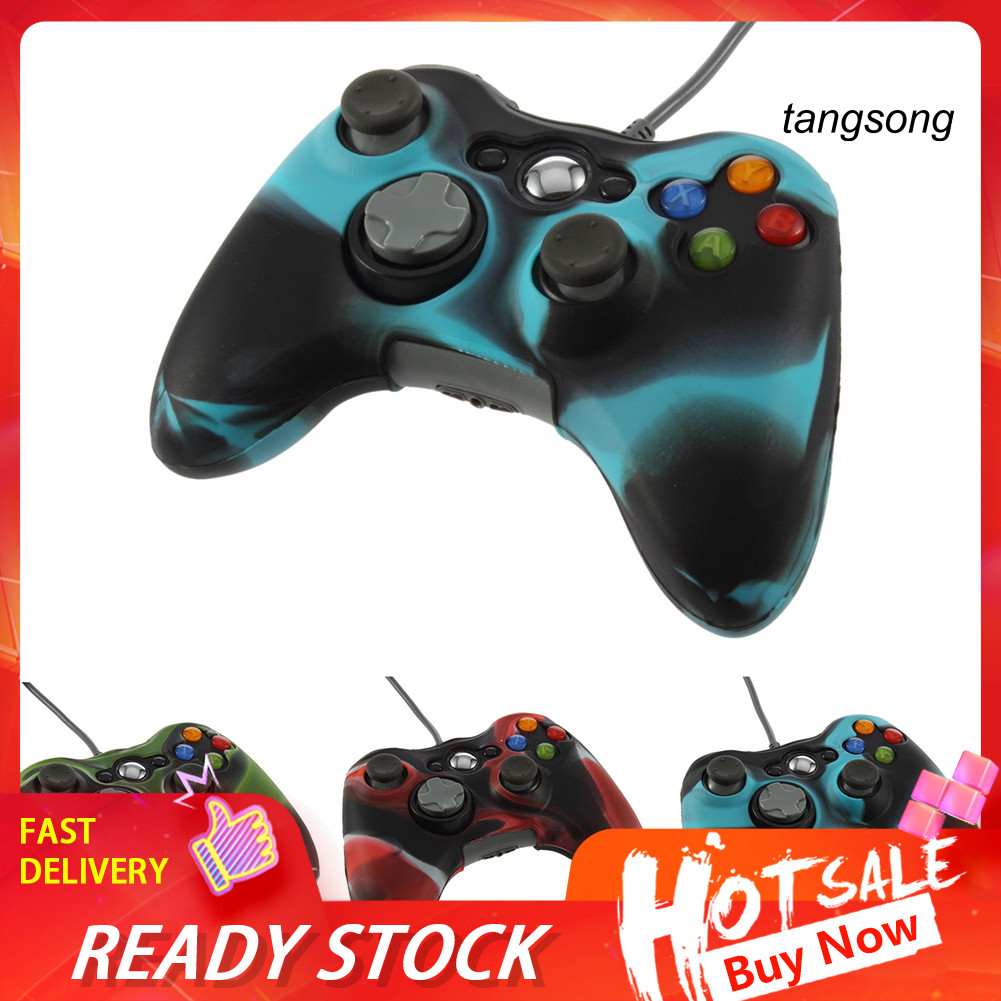 [TAN]Army Camouflage Silicone Cover Case Skin สําหรับ Xbox 360 คอนโทรลเลอร์เกมไร้สาย