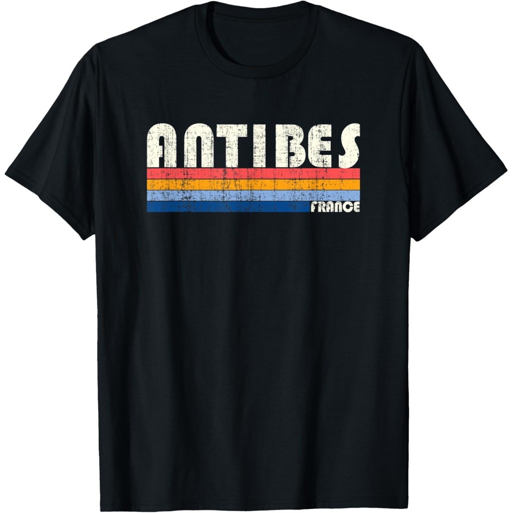 Retro Vintage 70S 80S Style Antibes เสื้อยืดฝรั่งเศส