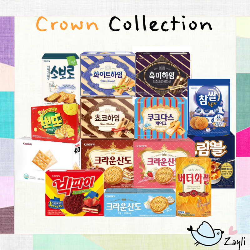 [Crown] Best Korean Snack AssortmentCham Cracker / Kukudas / Butter Waffle / Choco Heim & More