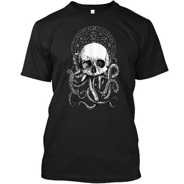 ผู้ชายสไตล์ย้อนยุค 80 วินาที 90 วินาทีกราฟิก O-คอ Casual Streetwear ชิ้นเสื้อยืด Cthulhu