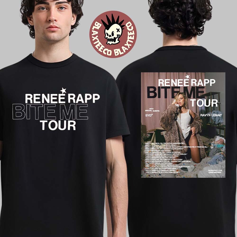 ของขวัญวาฟเฟิลสําหรับเพื่อน Renee Rapp Bite Me Tour Schedule Tour Dates เสื้อยืดสองด้าน Unisex