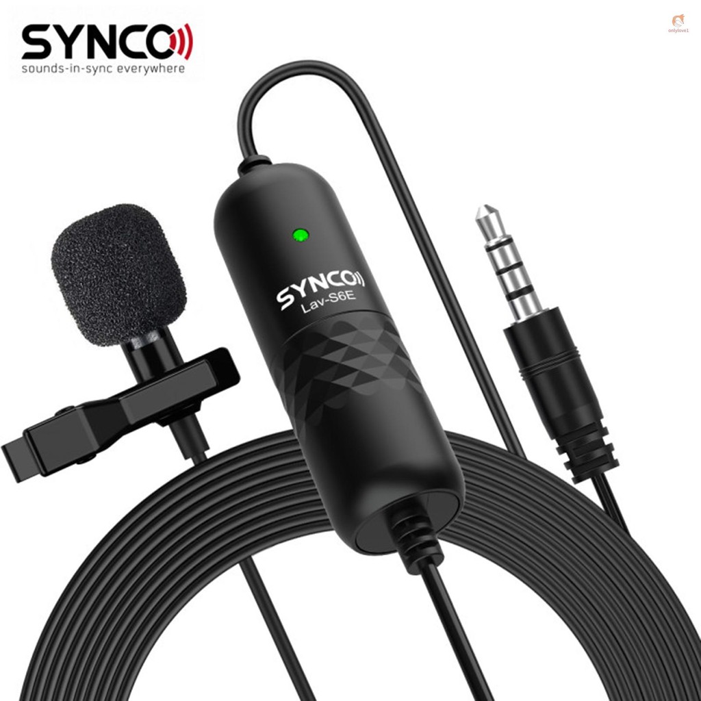 (lylove)SYNCO Lav-S6E Professional Lavalier ไมโครโฟน Clip-on Omnidirectional Condenser Lapel Mic Aut