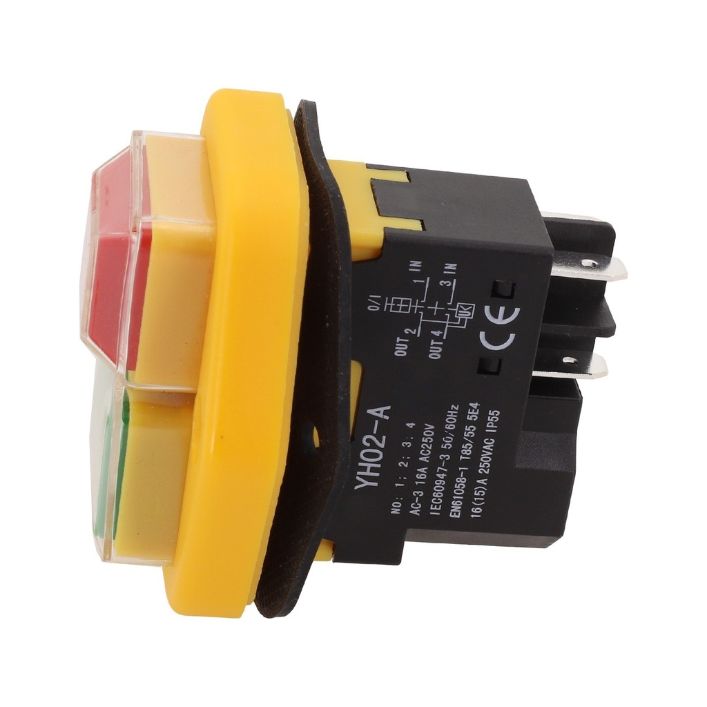 HOT คลังสินค้าพร้อมสําหรับ KJD17B AC220V 18A สวิตช์ปุ่มกดแม่เหล็กกันน้ําสําหรับเครื่องมือทําสวน