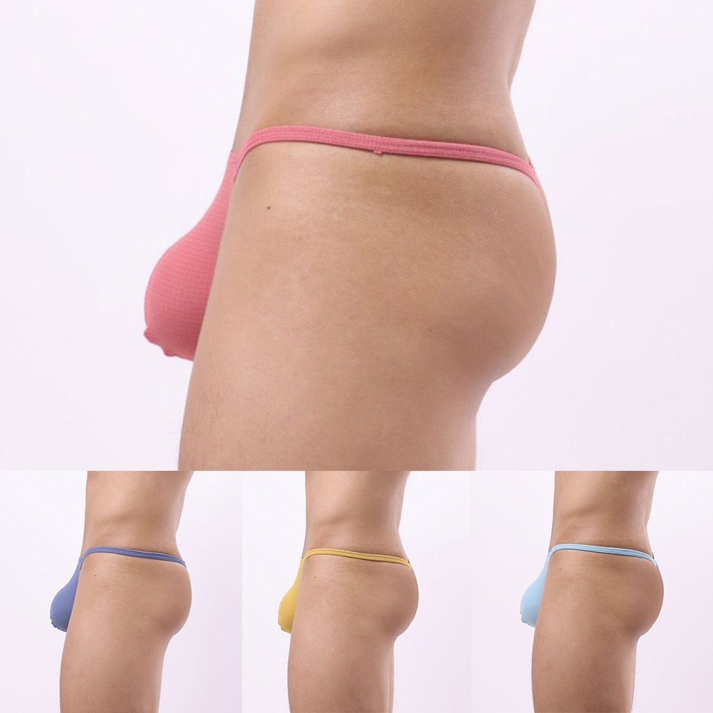 [BETL] Mens Thongs Briefs Low Waist Bulge Pouch Elastic G-string ชุดชั้นในกางเกง - รูปที่ 4
