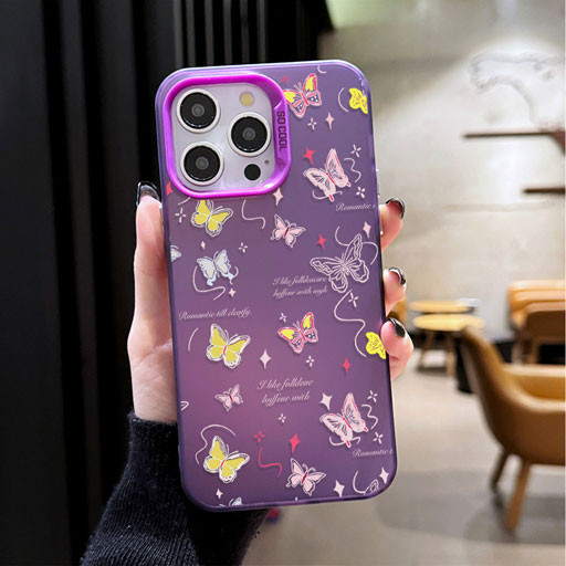 AMKสายนาฬิกาสําหรับiPhone 16 16E 15 14 13 12 11 PRO MAX XR XS X 8 7 PLUS SE 2020 ปลอกClear Aสวยผีเสื