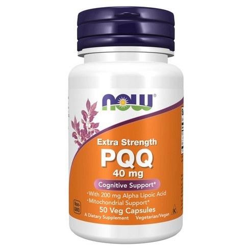 NOW Foods Extra Strength PQQ 40mg แคปซูลผัก, 50 จํานวน 1 แพ็ค