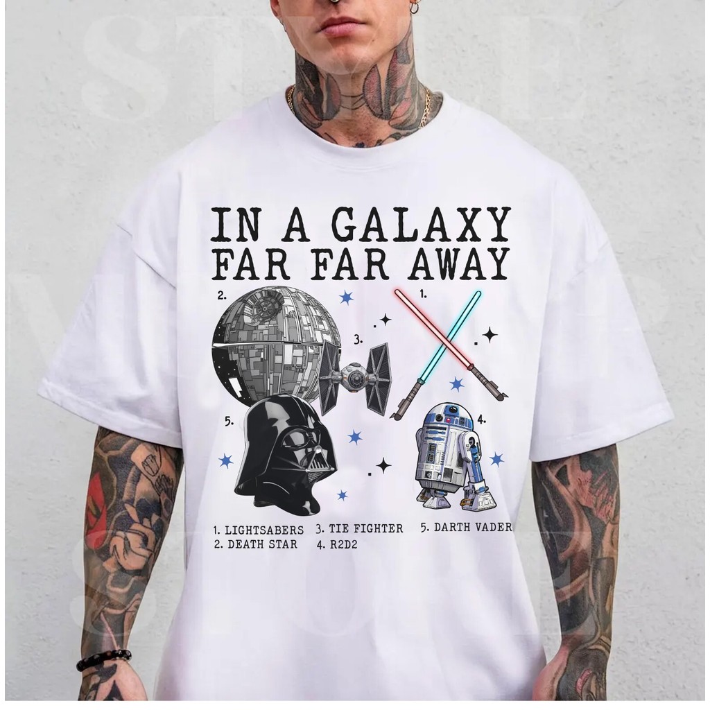 เสื้อยืด_unisex_ธีม_Star_Wars_พร้อมลาย_Darth_Vader,_R2D2,_Lightsaber และ_Death_Star_660413