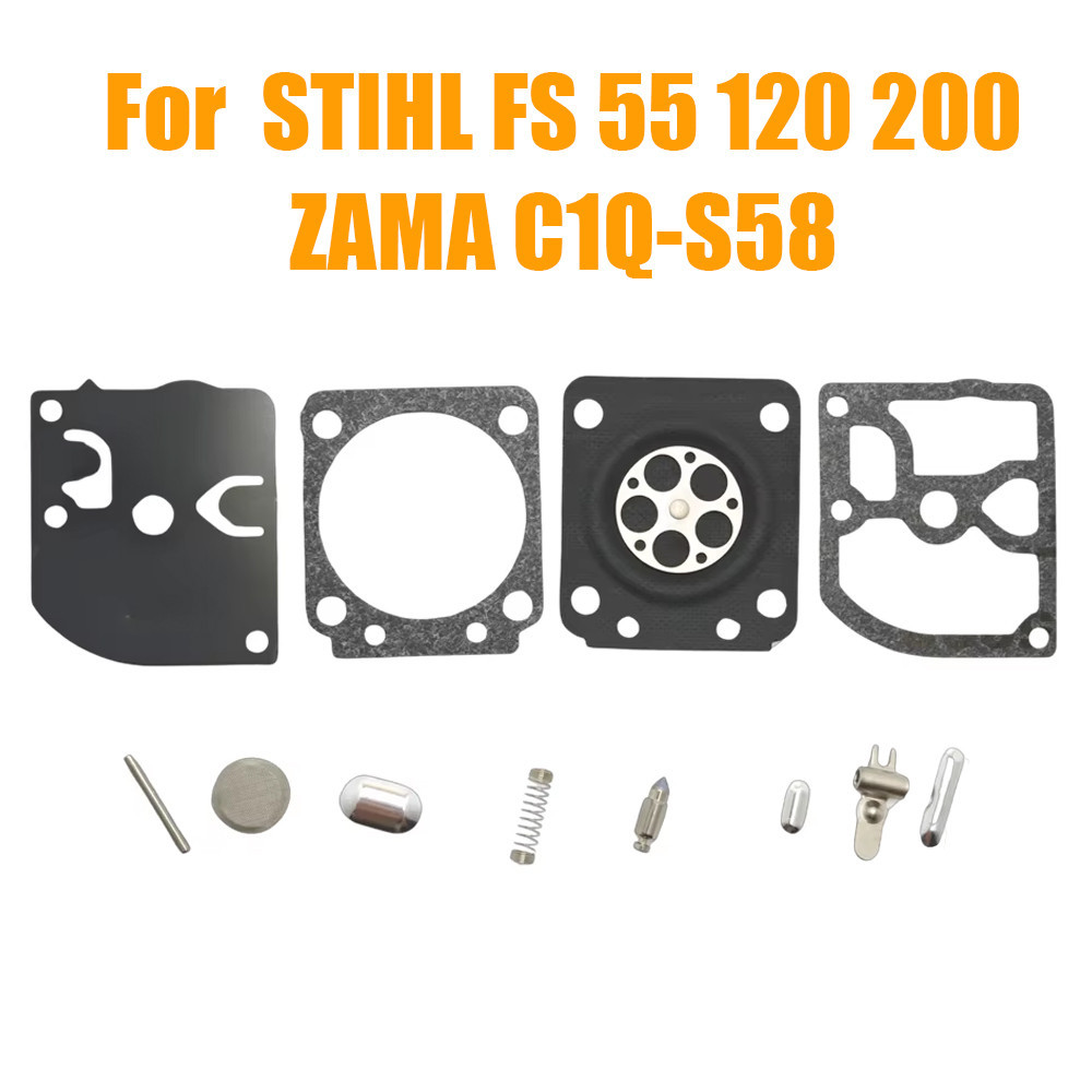 ชุดซ่อมคาร์บูเรเตอร์สําหรับ FS 55 120 200 250 300 350 ZAMA C1Q-S58 -S64 -S82 -S83 -S48 GND-28 Trimmer SH55 85 BG45 46 55