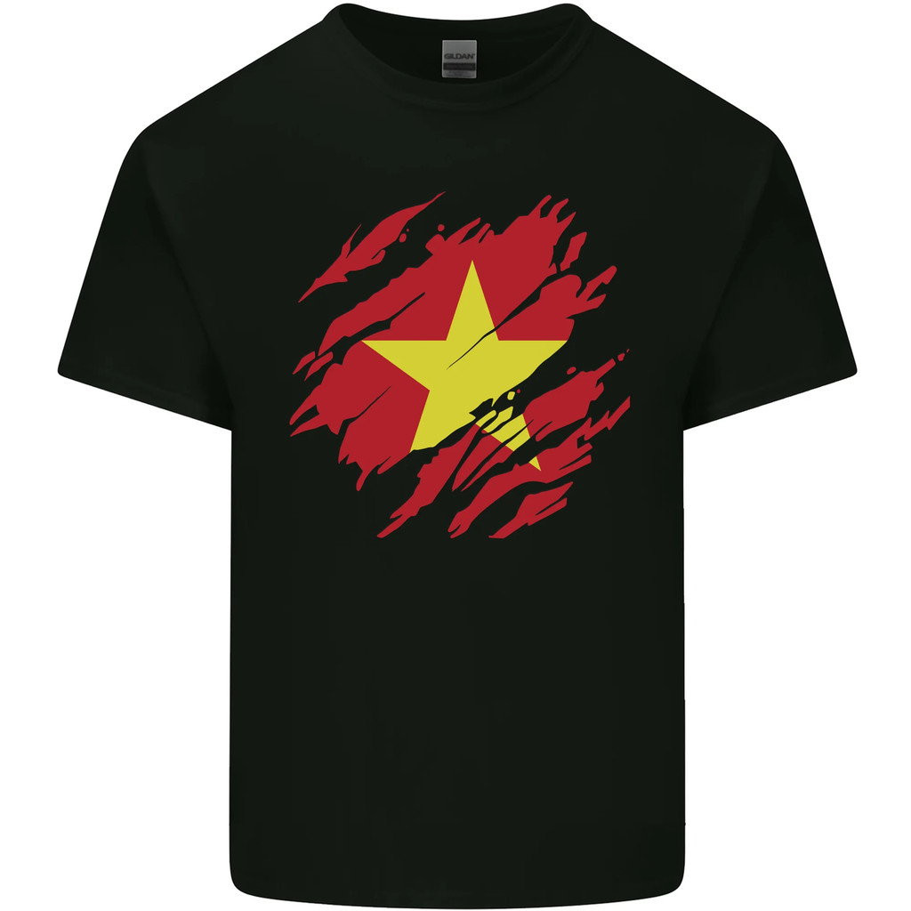 2025 Torn Vietnam Flag Day Football Mens Tshirt Tee