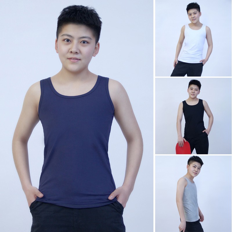 [BEM] เสื้อชั้นในสตรีหน้าอกแบนผู้หญิงเสื้อกั๊กแขนกุด O-คอลําลอง