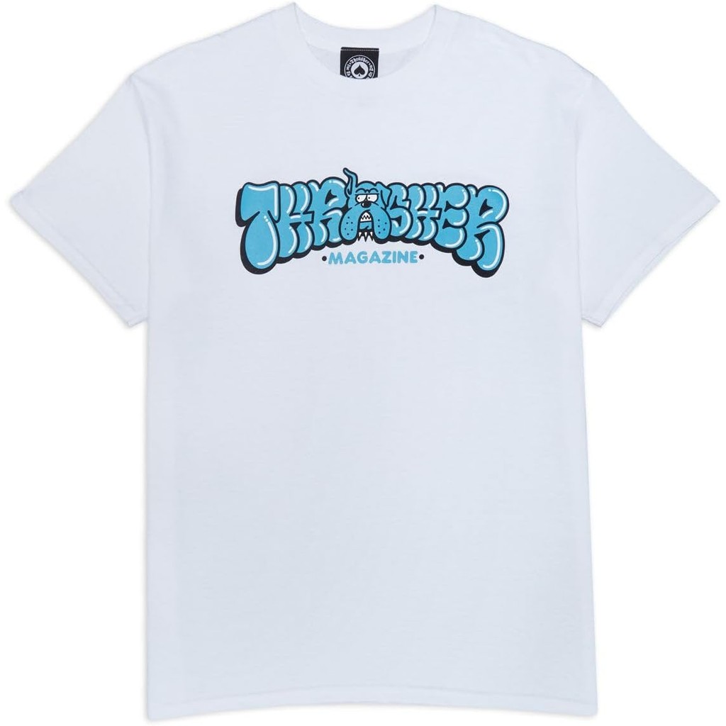 เสื้อยืดผ้าฝ้ายผู้ชาย Thrasher Bully T-Shirt - เสื้อยืดวินเทจสีขาว 4XL , 5XL , 6XL