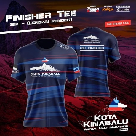 Kota Kinabalu Virtual Trail Half Marathon Tshirt / Baju Microfiber Jersi / Jersey Sublimation / Tshi