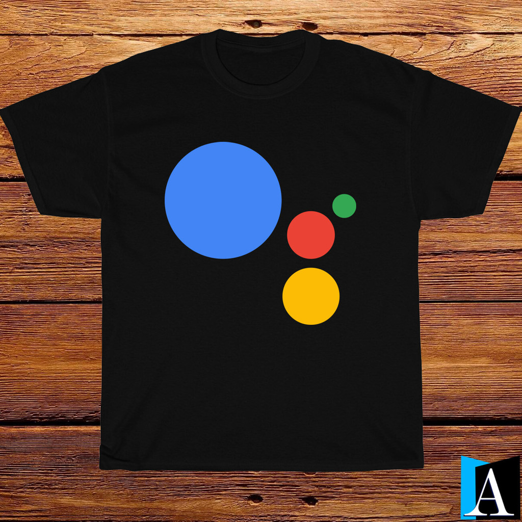2025 Google Ai Assistant Hey Google Logo Black White Grey Navy Blue T-Shirt