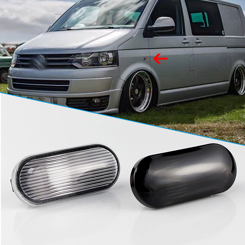 2 ชิ้นด้านข้างไฟเลี้ยวไฟสัญญาณสําหรับ VW Transporter/Multivan T5 7E 7F 7J 7H 2007-2015 Amarok 09 201
