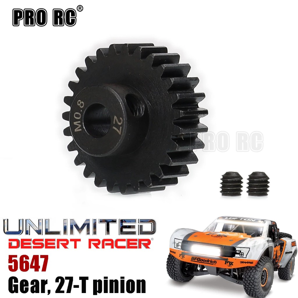 1 ชิ้น HD เหล็ก 5647 มอเตอร์ Pinion เกียร์ 27T 0.8Mod 32P สําหรับ Traxxas 1/7 ไม่จํากัด Desert Racer