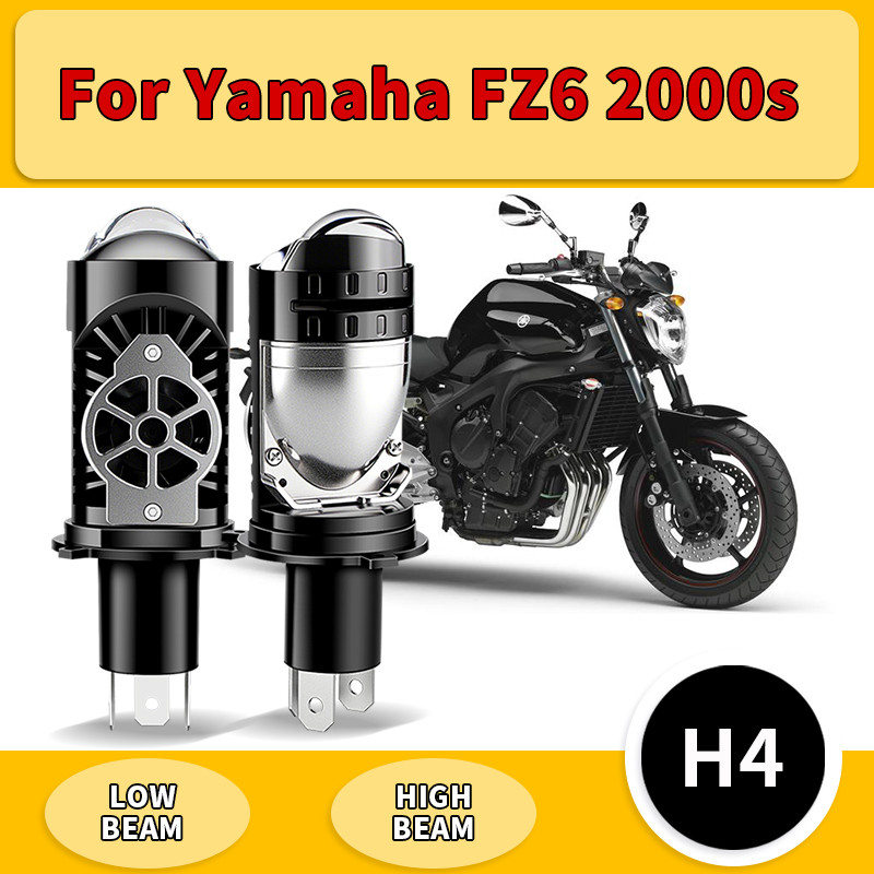 1PC/2PCS H4 LED โปรเจคเตอร์เลนส์ไฟหน้ารถจักรยานยนต์ LED ไฟหน้าสําหรับ Yamaha FZ6 2000s Canbus HB2 90