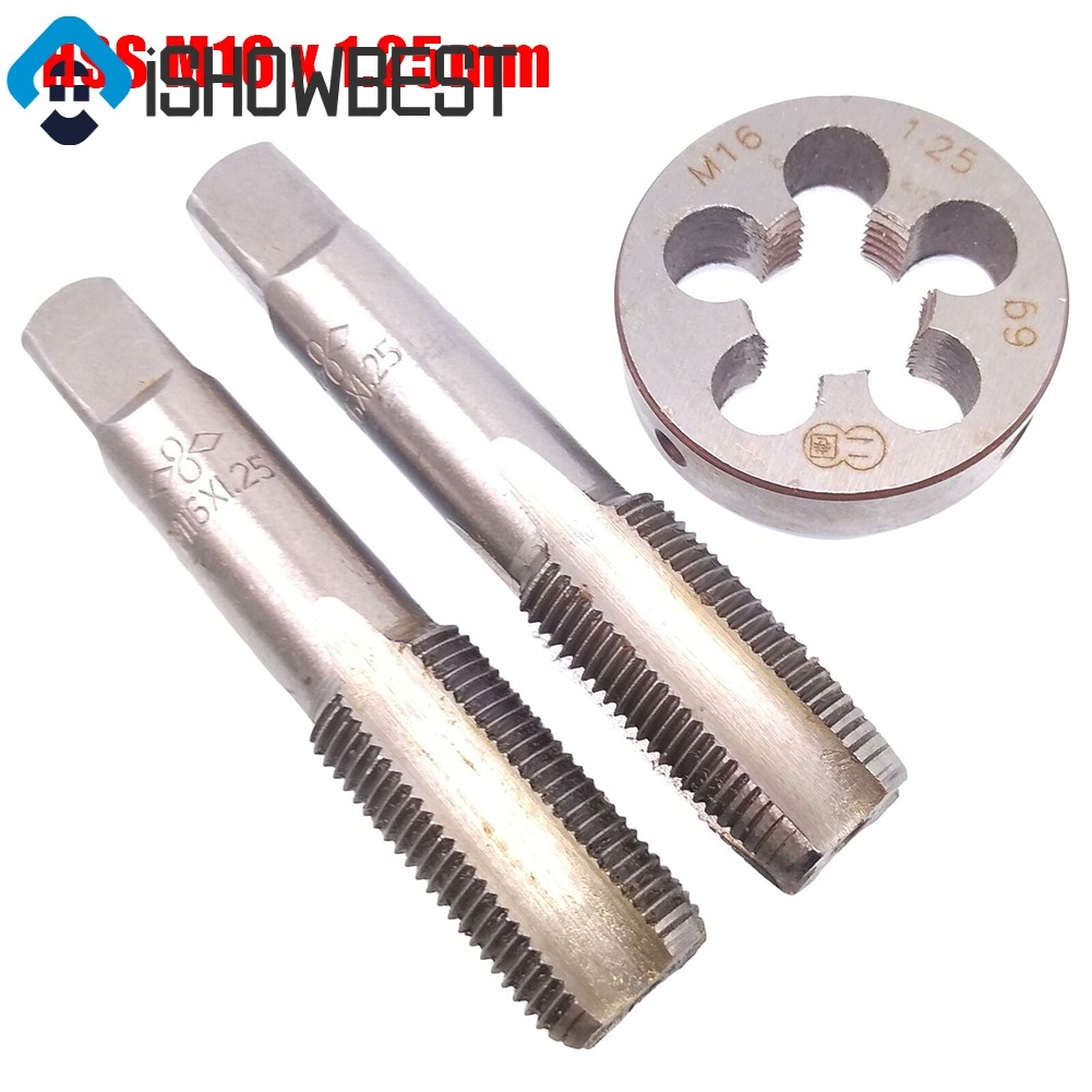 HSS M16 x 1.25 มม. Taper & Plug Tap & M16 x 1.25 มม. Die เกลียวเมตริกมือขวา