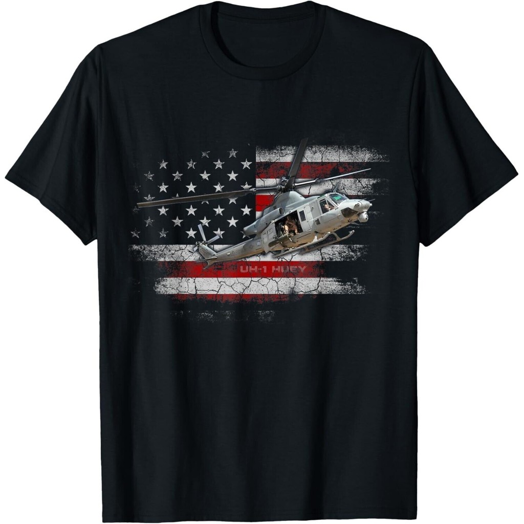 Uh-1 Huey Helicopter Design เสื้อยืด American Flag ของขวัญสำหรับVeteran ไม่จำกัดเพศ