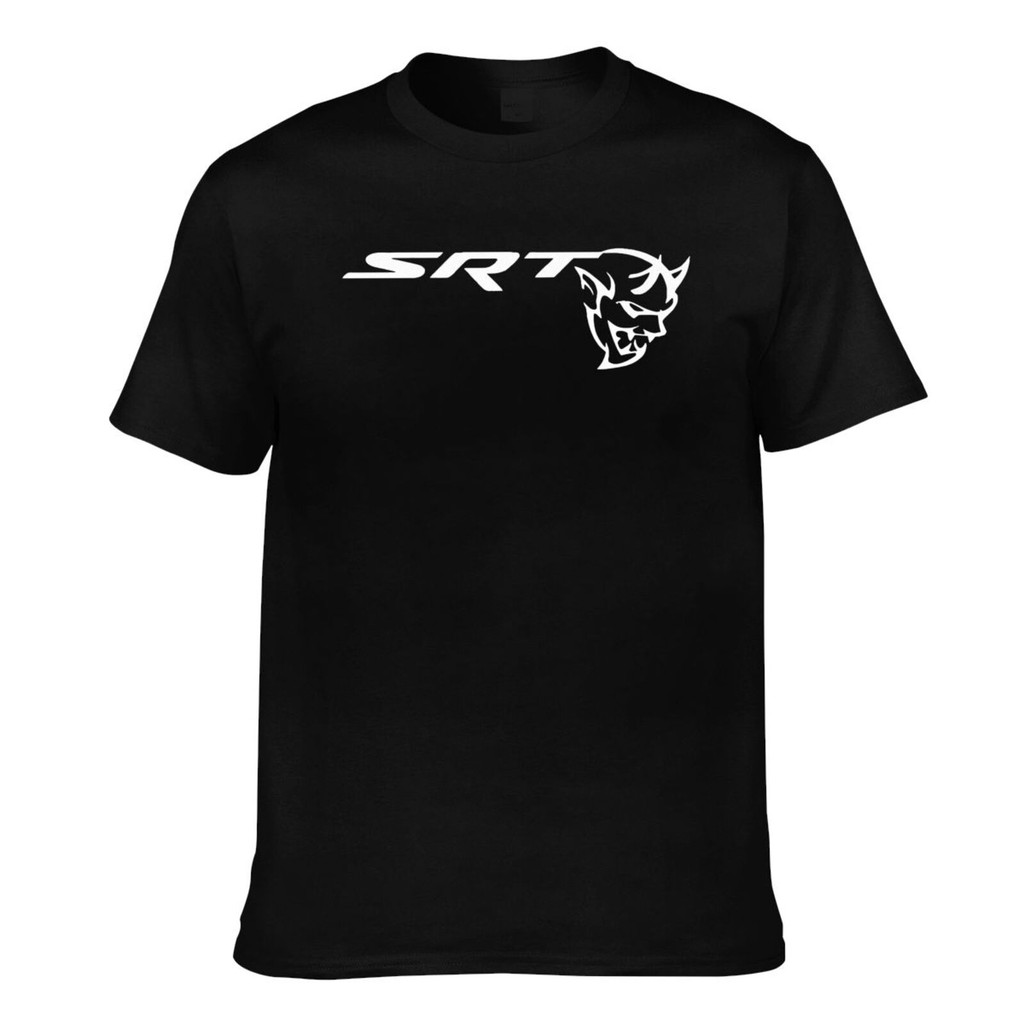 เสื้อยืดลําลองพิมพ์ลาย Srt Car Racing Logo เสื้อยืดผ้าฝ้ายผู้ชาย