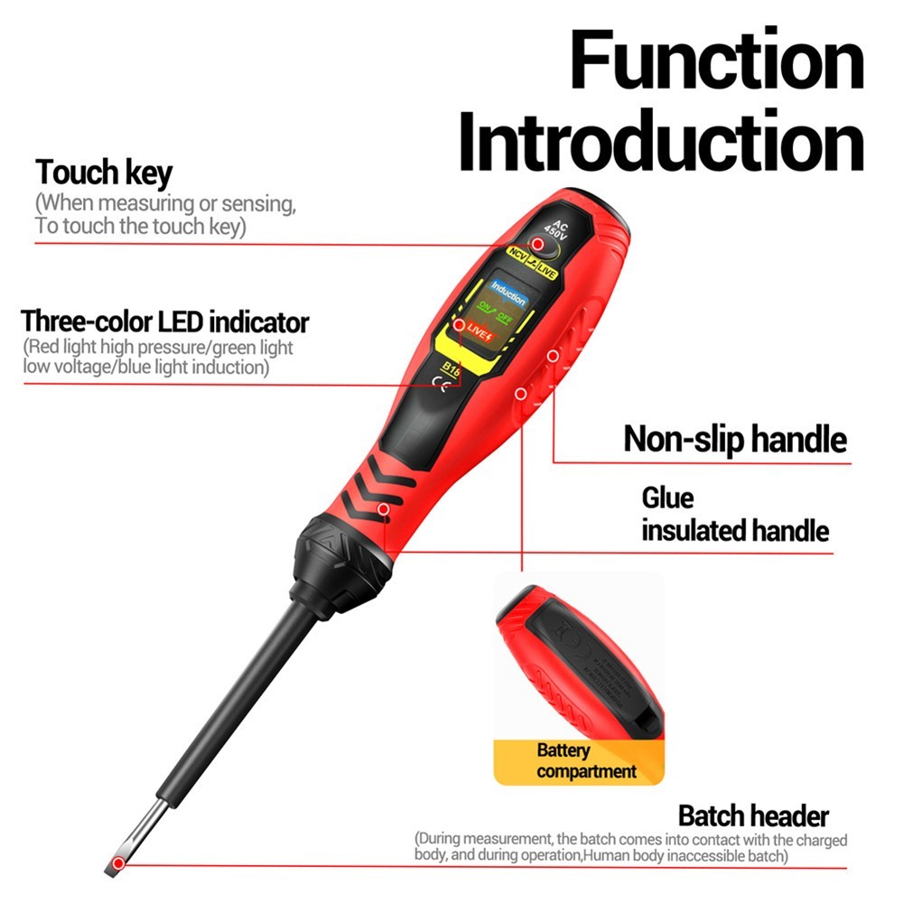 [SWHOME] B18 มัลติฟังก์ชั่นปากกาทดสอบการเหนี่ยวนําวงจรการตรวจจับการทดสอบแรงดันไฟฟ้าเปิด-ปิด [AUG]