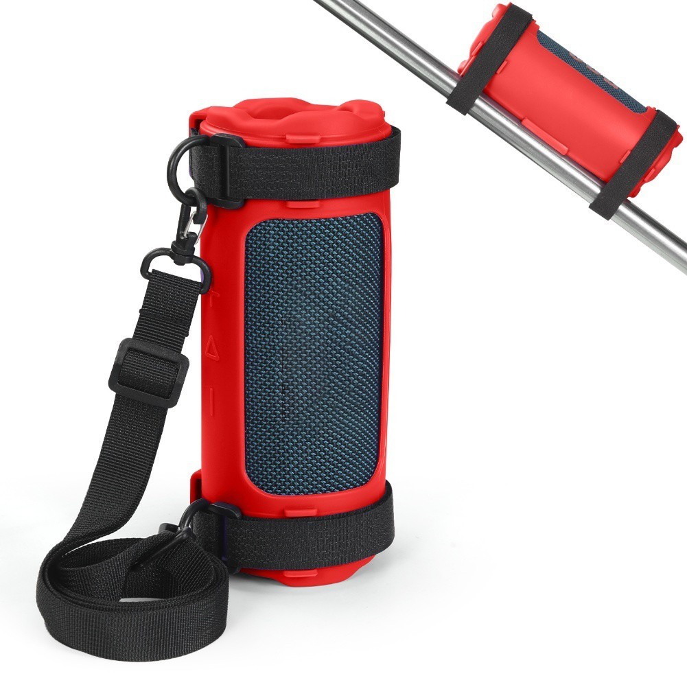 เคสซิลิโคนสําหรับ JBL Flip 7, ป้องกันการหล่นแบบพกพาพร้อมสายรัดสายรัดสายรัดสายรัดยึดจักรยาน