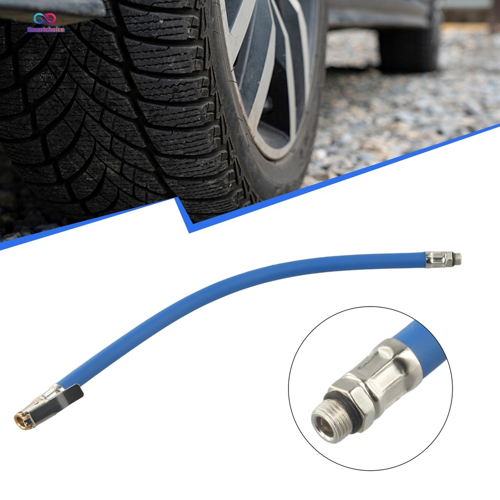 Air Tyre Inflator Pressure Car Auto Tyre Hose Pump Gauge Hose Connector ยืดหยุ่น