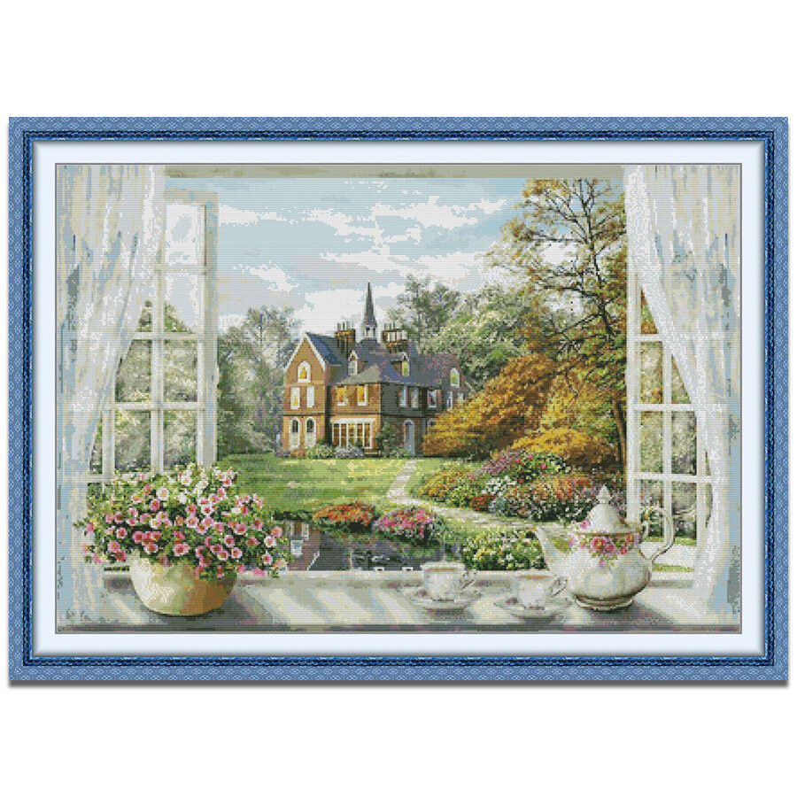 ปักครอสติส บ้าน ชนบท ทิวทัศน์ ปักครอสติช 14/11CT