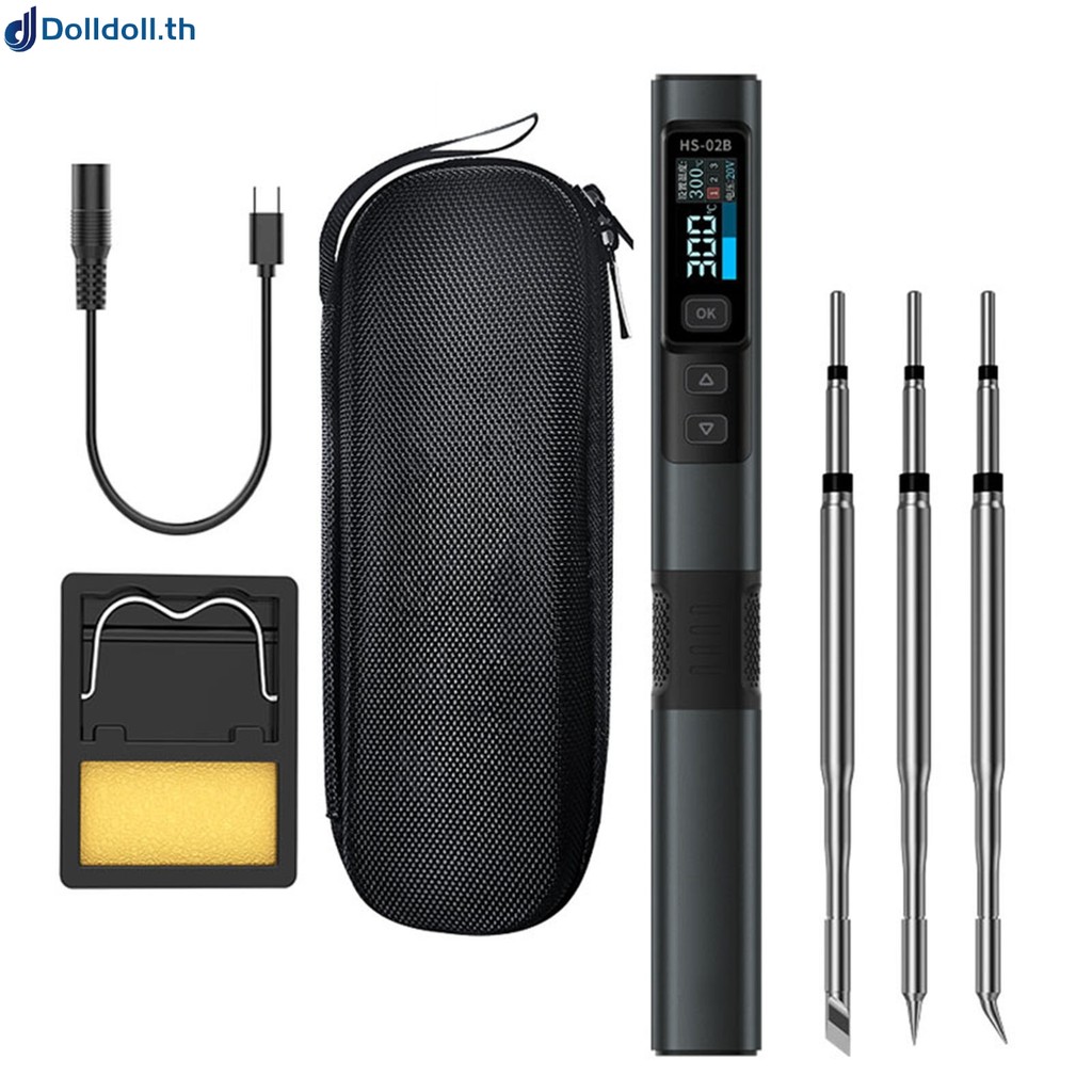 <DOLLDOLL>สําหรับFNIR HS02Bset 100W หัวแร้งอัจฉริยะ 0.96 นิ้วปากกาบัดกรีเชื่อม