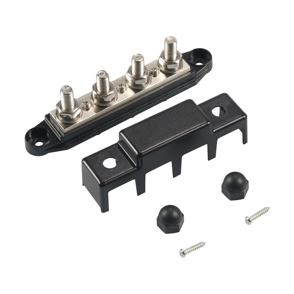 Bestshe1.th❤️12V-48V Bus Bar 2 ชิ้น,4 x M8 Terminal Studs พร้อมฝาครอบและเทอร์มินัลแหวน 150 แอมป์