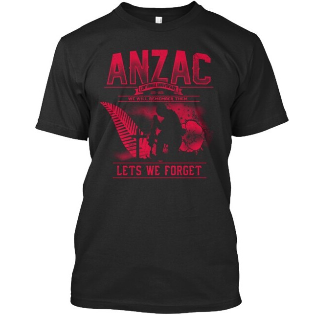 ผู้ชายสไตล์ย้อนยุค 80s 90s กราฟิก O-คอ Casual Streetwear The Anzac Spirit เสื้อยืด