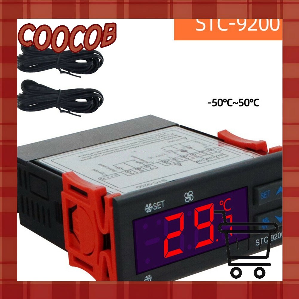 โคโคบ. AC 220V เครื่องควบคุมอุณหภูมิแบบดิจิตอล STC-9200 รวมสารละลายน้ําแข็งสองเซ็นเซอร์