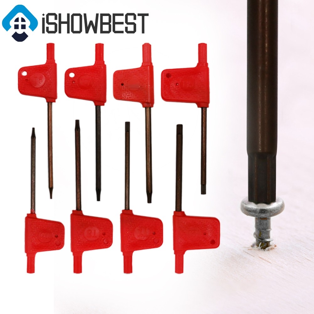 10 ไขควง Torx ขนาดเล็ก ประแจ T สีแดงธงประเภท Spanner Key ไขควง T5-T20