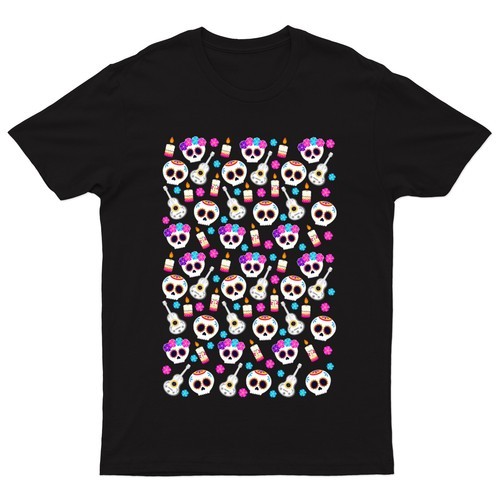 Day Of The Dead Mexican เสื้อยืด Sugar Skull Dia De Los Muertos Gothic V Dd247