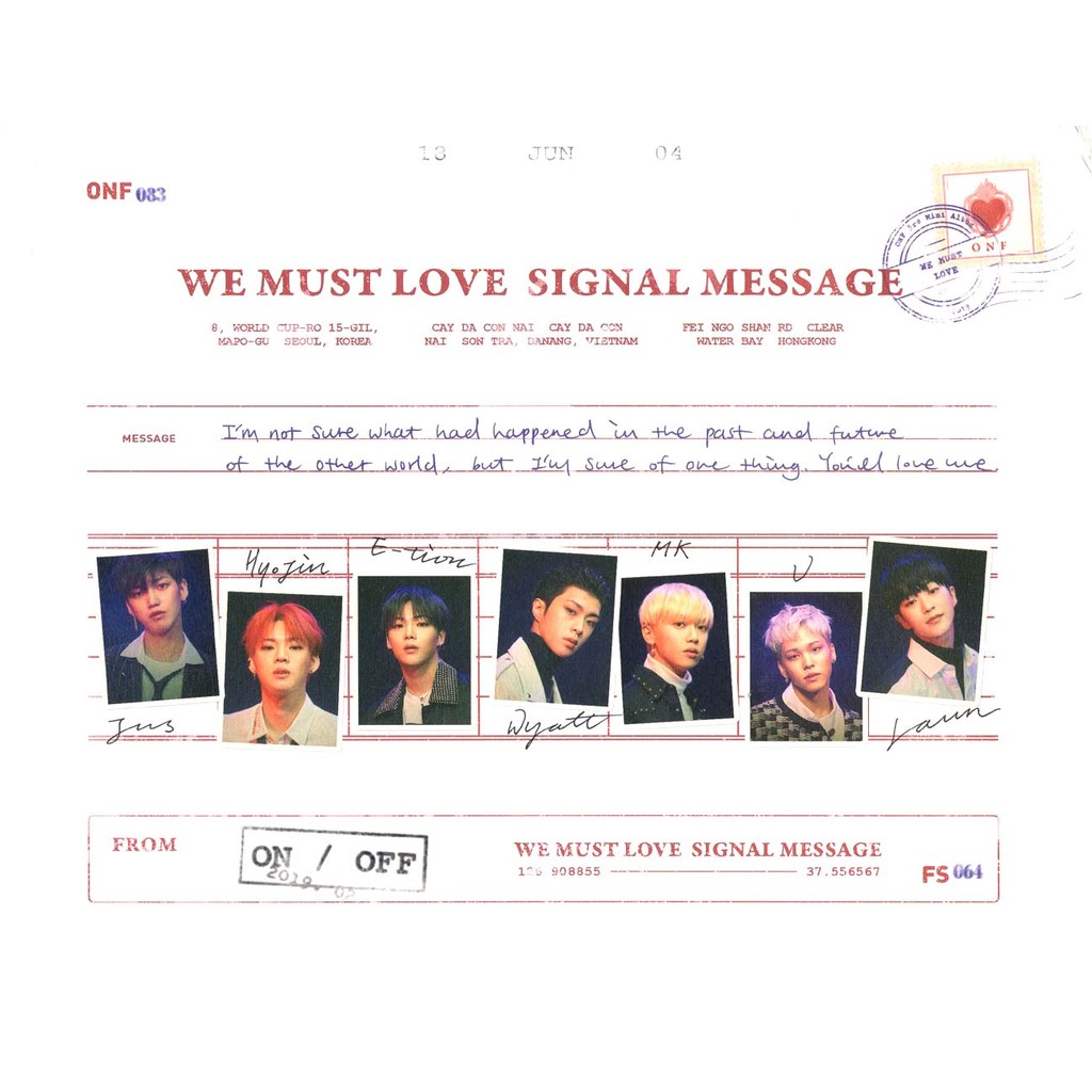 ONF – We Must Love (อัลบั้มขนาดเล็กที่ 3 พร้อมโฟโต้การ์ด)