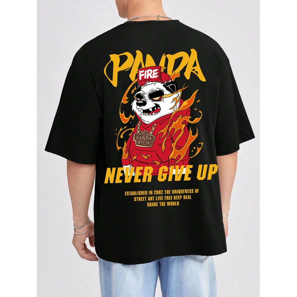 เสื้อแขนสั้นลายการ์ตูnooniเมะแพนด้าคาวาย มีไซส์ใหญ่สำหรับแต่งตัวลำลองในหน้าร้อน