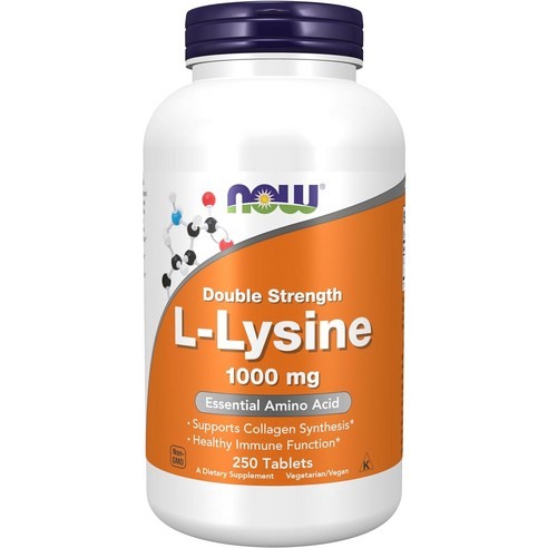NOW L‐Lysine 1000 มก. – รองรับภูมิคุ้มกันและคอลลาเจน – เม็ดมังสวิรัติ 250 เม็ด – เป็นมิตรต่อการเผาผล
