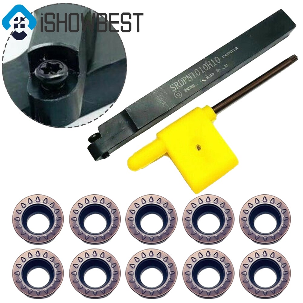 1 ชิ้น SRDPN1010H10 ผู้ถือเครื่องมือกลึง SRDCN + 10 ชิ้น RPMT10T3MO เครื่องมือเปลี่ยน