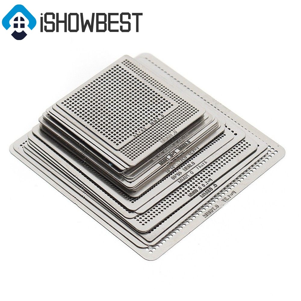27 ชิ้น BGA Reball Reballing Rebooking Rework สุทธิ Universal Stencil โดยตรงชุดความร้อนชุด
