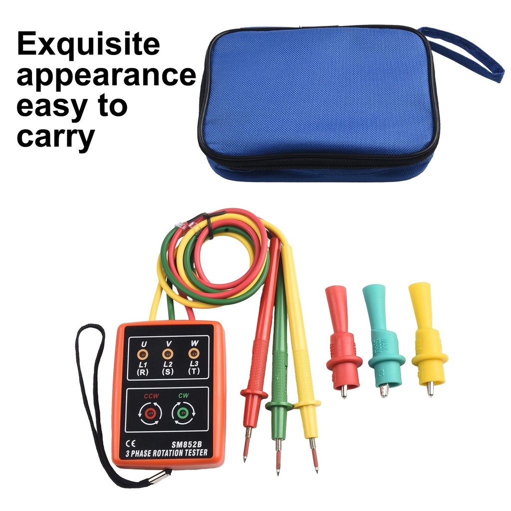 [SWHOME] ใหม่ SM852B 3 เฟส Sequ ence Rotation Tester LED Indicator Detector Meter