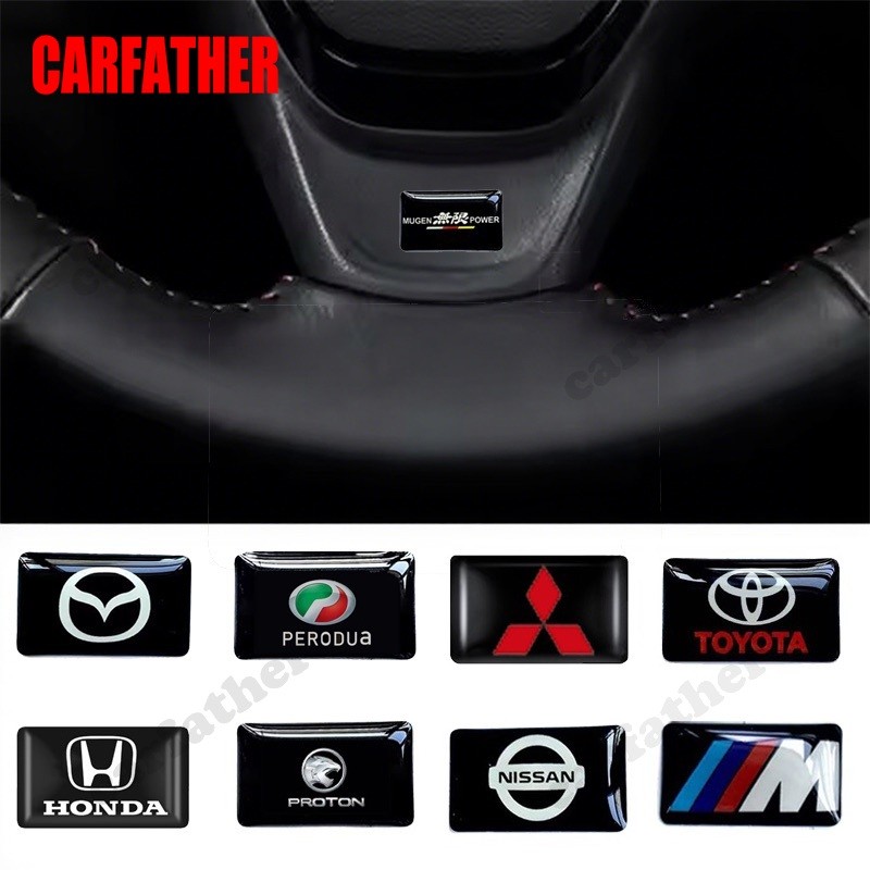 1/2/5pcs สติ๊กเกอร์ตกแต่งพวงมาลัย 3D สำหรับ Honda Toyota Nissan BMW Benz Mitsubishi Mazda
